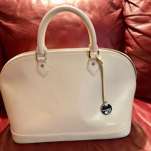 Pulicati Italian Leather Large Cream colored Handbag w/Shoulder Strap
